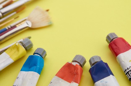 Paint brushes and tubes