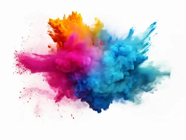 Explosion of colour powder