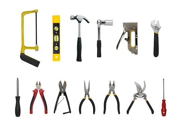 A tidy grid of every hand tool a professional might carry