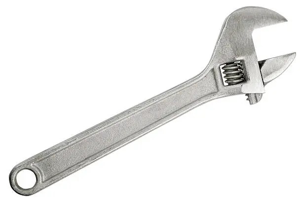 Adjustable wrench close-up